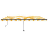 Freestanding Manual Retractable Awning 600x300 cm Yellow/White