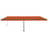 Freestanding Manual Retractable Awning 600x300 cm Orange/Brown