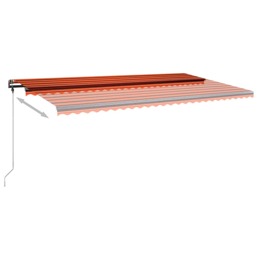 Freestanding Manual Retractable Awning 600x300 cm Orange/Brown