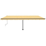 Manual Retractable Awning with LED 600x300 cm Yellow and White