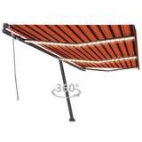 Manual Retractable Awning with LED 600x300 cm Orange and Brown