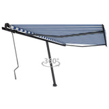 Freestanding Manual Retractable Awning 400x350 cm Blue/White