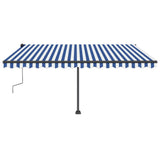 Freestanding Manual Retractable Awning 400x350 cm Blue/White