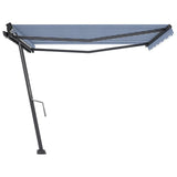 Freestanding Manual Retractable Awning 400x350 cm Blue/White