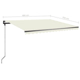 Freestanding Manual Retractable Awning 400x350 cm Cream