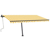 Freestanding Manual Retractable Awning 400x350 cm Yellow/White