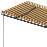 Freestanding Manual Retractable Awning 400x350 cm Yellow/White