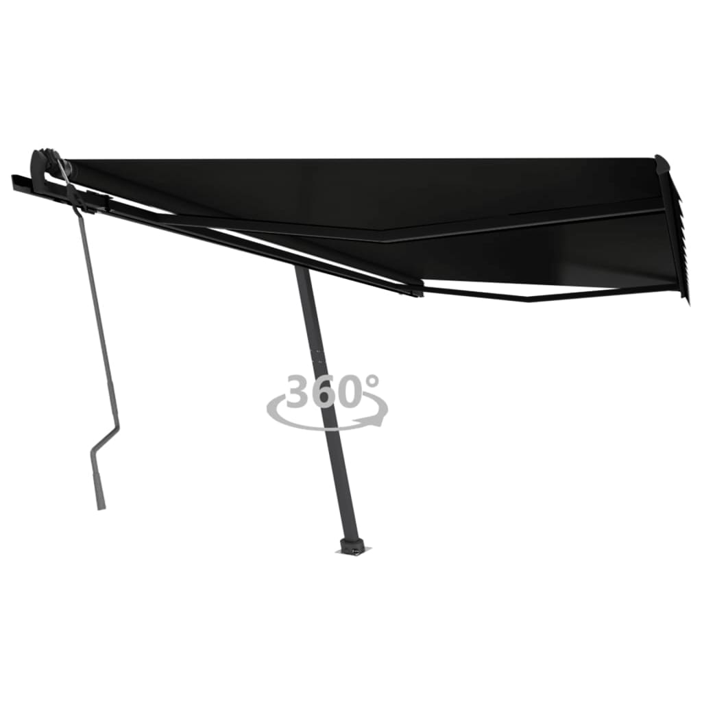 Freestanding Manual Retractable Awning 400x350 cm Anthracite