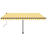 Manual Retractable Awning with LED 400x350 cm Yellow and White