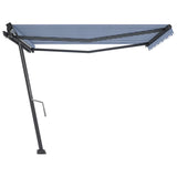 Freestanding Manual Retractable Awning 450x350 cm Blue/White