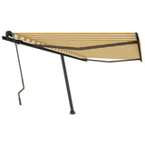 Freestanding Manual Retractable Awning 450x350 cm Yellow/White