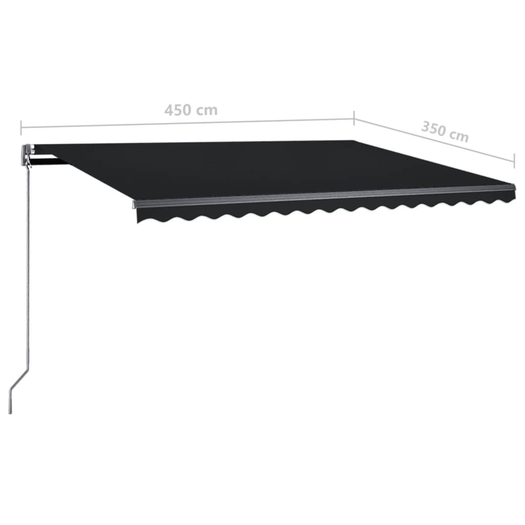 Freestanding Manual Retractable Awning 450x350 cm Anthracite