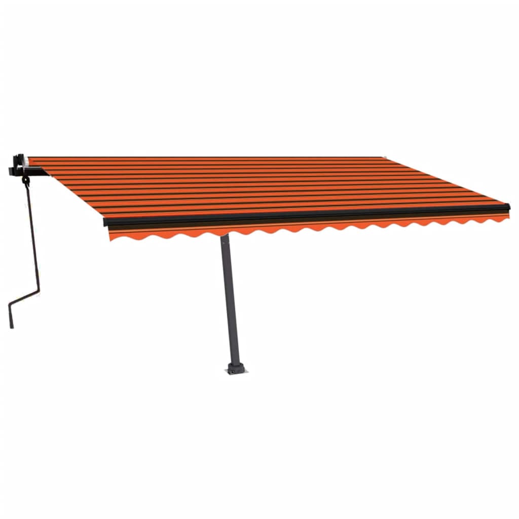 Freestanding Manual Retractable Awning 450x350 cm Orange/Brown