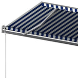 Freestanding Manual Retractable Awning 500x350 cm Blue/White