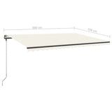 Freestanding Manual Retractable Awning 500x350 cm Cream