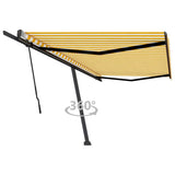 Freestanding Manual Retractable Awning 500x350 cm Yellow/White