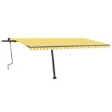 Freestanding Manual Retractable Awning 500x350 cm Yellow/White