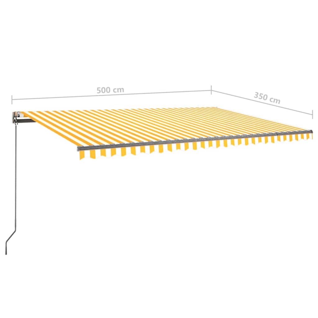 Freestanding Manual Retractable Awning 500x350 cm Yellow/White