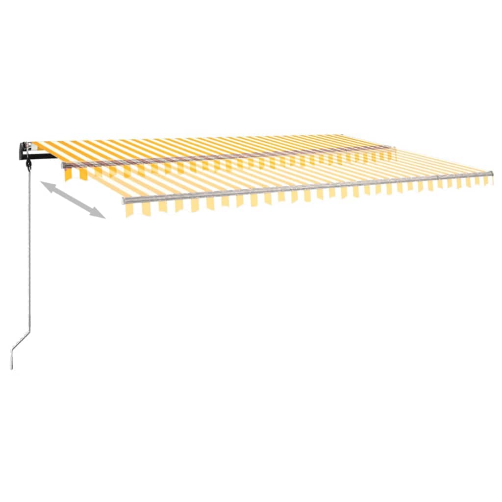 Freestanding Manual Retractable Awning 500x350 cm Yellow/White