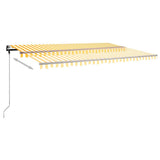 Freestanding Manual Retractable Awning 500x350 cm Yellow/White