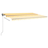 Manual Retractable Awning with LED 500x350 cm Yellow and White