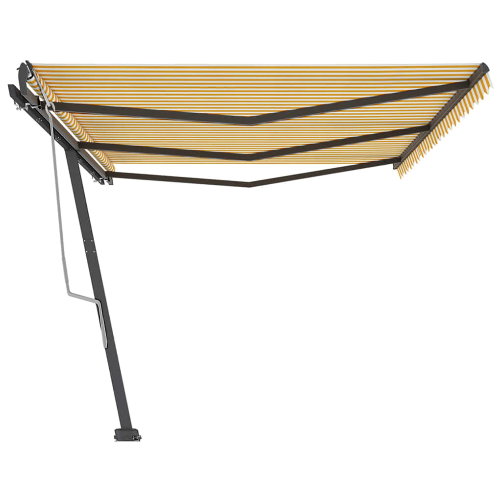 Freestanding Manual Retractable Awning 600x350 cm Yellow/White