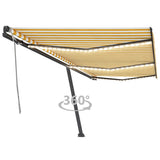 Manual Retractable Awning with LED 600x350 cm Yellow and White