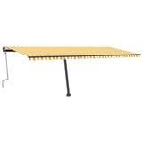 Manual Retractable Awning with LED 600x350 cm Yellow and White