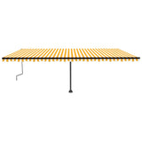 Manual Retractable Awning with LED 600x350 cm Yellow and White