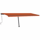 Manual Retractable Awning with LED 600x350 cm Orange and Brown