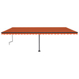 Manual Retractable Awning with LED 600x350 cm Orange and Brown