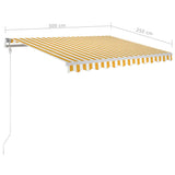 Manual Retractable Awning with Posts 3x2.5 m Yellow and White