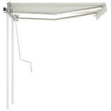 Manual Retractable Awning with LED 3x2.5 m Cream