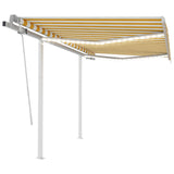 Manual Retractable Awning with LED 3x2.5 m Yellow and White