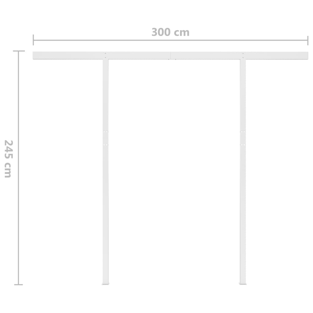 Manual Retractable Awning with LED 3x2.5 m Anthracite