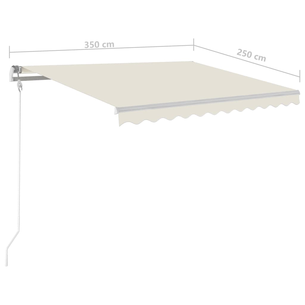 Manual Retractable Awning with Posts 3.5x2.5 m Cream