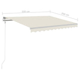 Manual Retractable Awning with Posts 3.5x2.5 m Cream