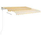 Manual Retractable Awning with Posts 3.5x2.5 m Yellow and White