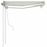 Manual Retractable Awning with LED 3.5x2.5 m Cream