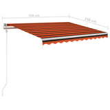 Manual Retractable Awning with LED 3.5x2.5 m Orange and Brown