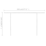 Manual Retractable Awning with Posts 4x3 m Blue and White
