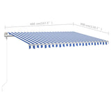 Manual Retractable Awning with Posts 4x3 m Blue and White