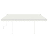 Manual Retractable Awning with Posts 4x3 m Cream