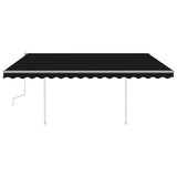 Manual Retractable Awning with Posts 4x3 m Anthracite