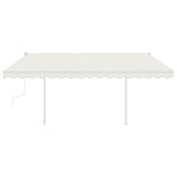 Manual Retractable Awning with LED 4x3 m Cream