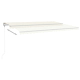 Manual Retractable Awning with Posts 5x3 m Cream