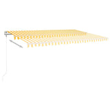 Manual Retractable Awning with LED 5x3 m Yellow and White