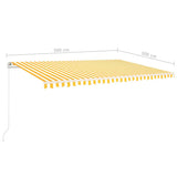 Manual Retractable Awning with LED 5x3 m Yellow and White