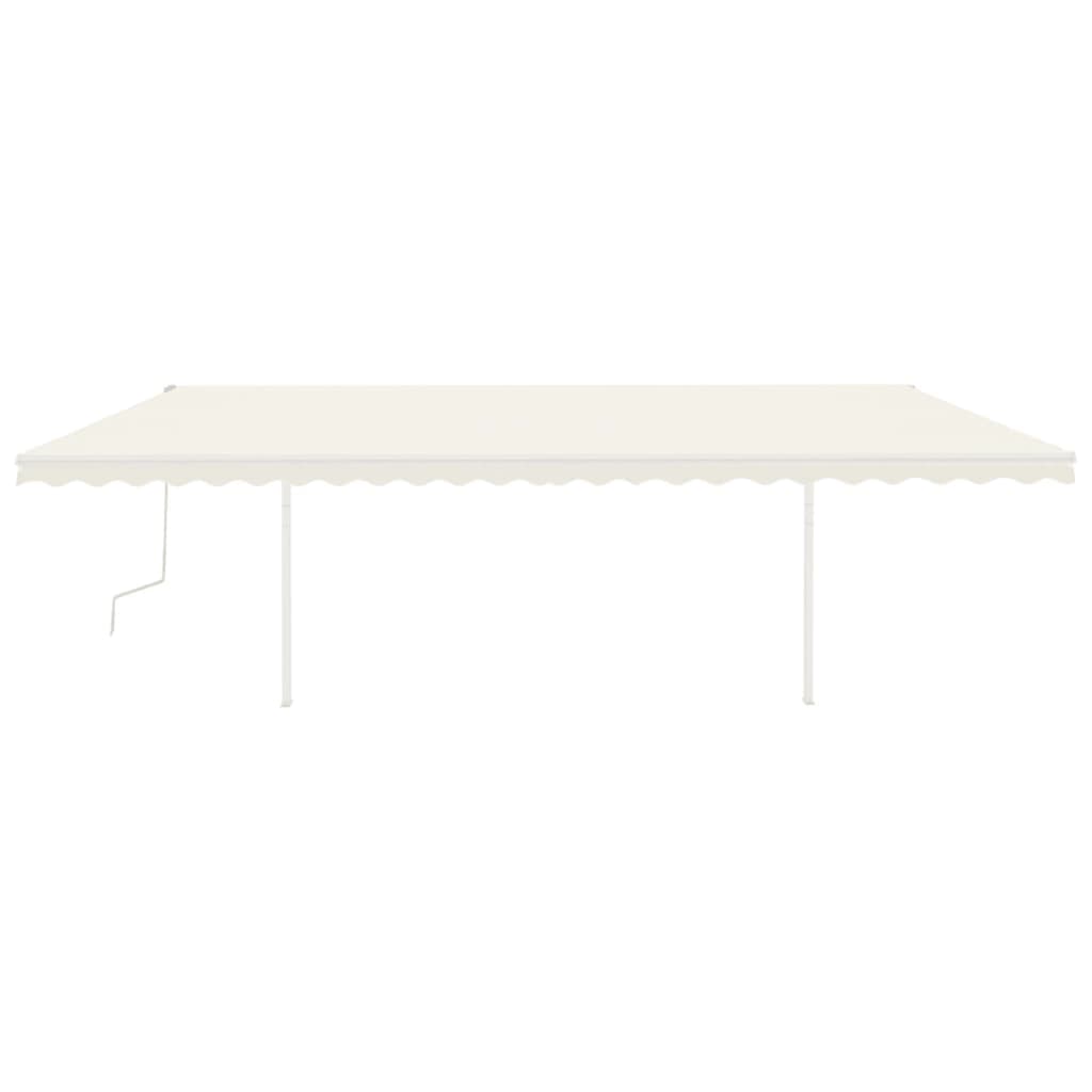 Manual Retractable Awning with Posts 6x3 m Cream