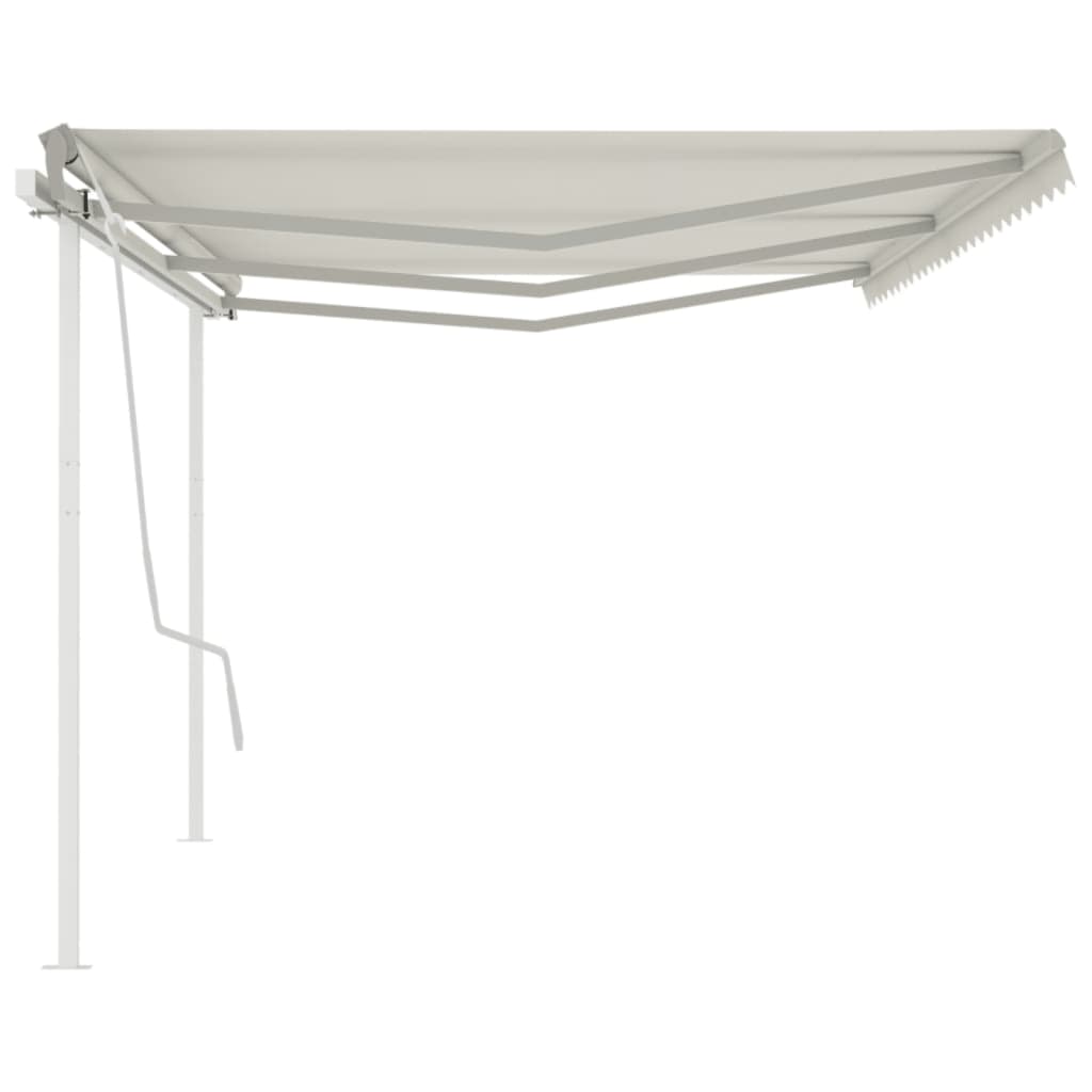 Manual Retractable Awning with Posts 6x3 m Cream